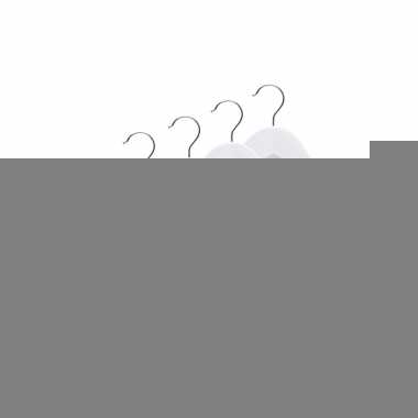 Goedkope 4x witte kleren hangers met broekstang 44 cm