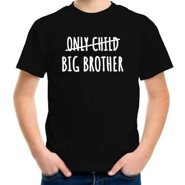 Goedkope correctie only child big brother grote broer kado shirt voor jongens / kinderen zwart