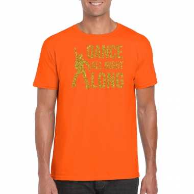 Goedkope dance all night long / 70s / 80s t shirt oranje voor heren