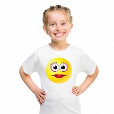 Goedkope emoticon diva t shirt wit kinderen