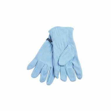 Goedkope fleece handschoenen licht blauw voor volwassenen