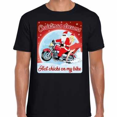 Goedkope fout kerstborrel shirt / kerstshirt christmas dreams zwart voor motorrijders voor heren