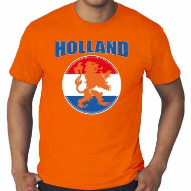 Goedkope grote maten oranje fan shirt / kleren holland met oranje leeuw ek/ wk voor heren