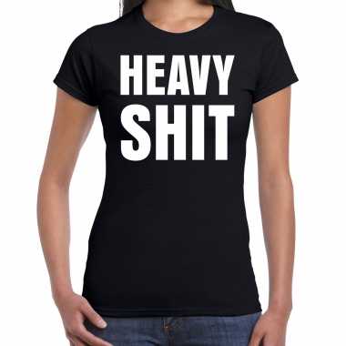 Goedkope heavy shit zwart foute tekst shirt voor dames