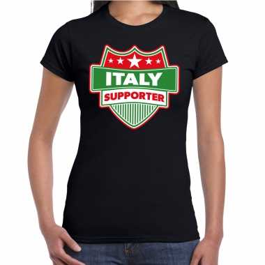 Goedkope italie / italy supporter t shirt zwart voor dames