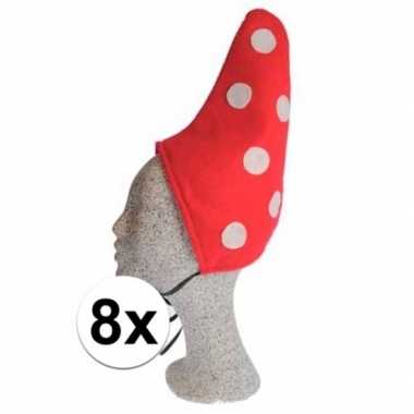Goedkope kabouter kindermuts met stippen 8x