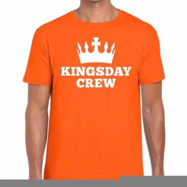 Goedkope kingsday crew t shirt oranje heren