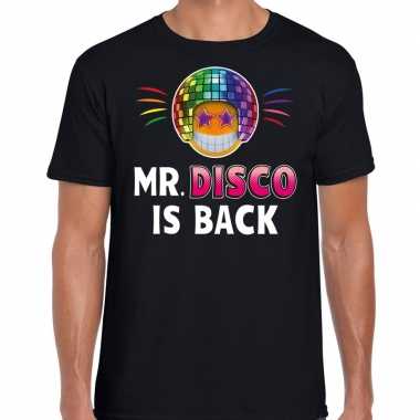 Goedkope mister disco is back funny emoticon shirt heren zwart
