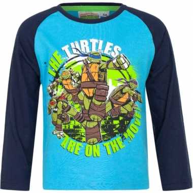 Goedkope ninja turtles shirt lange mouw blauw voor jongens