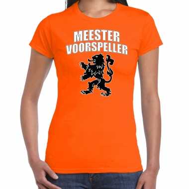 Goedkope oranje fan shirt / kleren meester voorspeller met oranje leeuw ek/ wk voor dames