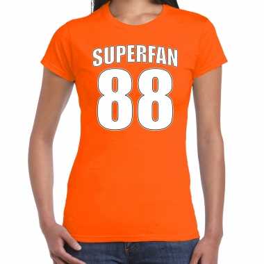 Goedkope oranje shirt / kleren superfan nummer 88 voor ek/ wk voor dames