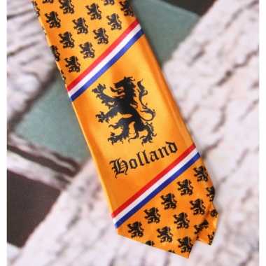 Goedkope oranje stropdas met nederlandse afbeeldingen