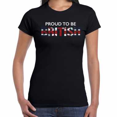 Goedkope proud to be british landen / engeland shirt zwart voor dames