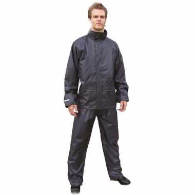 Goedkope regenkleren plus size zwarte regenbroek en regenjas voor vol