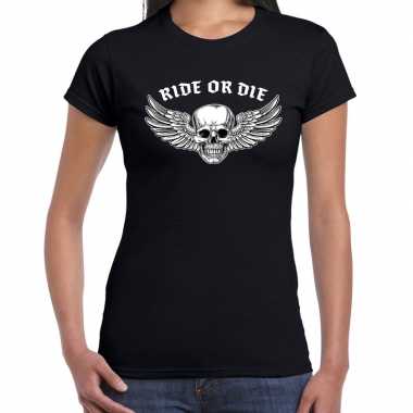 Goedkope ride or die motor t shirt zwart voor dames