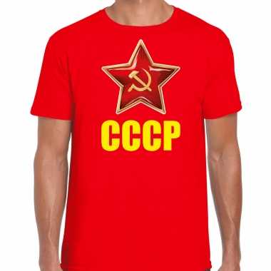 Goedkope rode sovjet unie communistische verkleed shirt voor heren