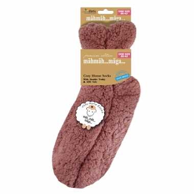 Goedkope roze slofsokken/huissokken/bedsokken voor dames