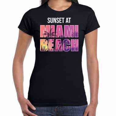 Goedkope sunset at miami beach shirt beach party outfit / kleren zwart voor dames