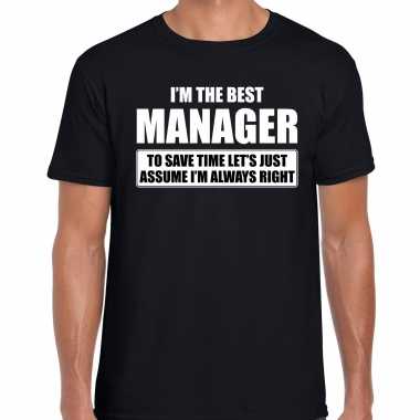 Goedkope the best manager t shirt verjaardag/feest shirt zwart voor heren
