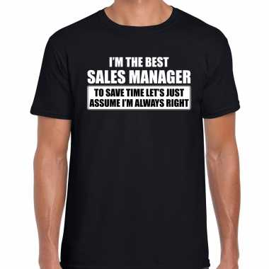 Goedkope the best salesmanager t shirt verjaardag/feest shirt zwart voor heren