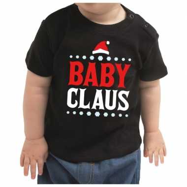 Goedkope zwart kerst shirt / kleren baby claus voor baby / kinderen