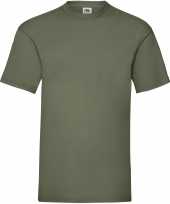 Goedkope 5 pack maat 2xl olijf groene t-shirts met ronde hals 165 gr valueweight voor heren