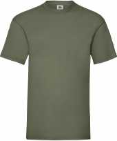 Goedkope 5 pack maat xl olijf groene t-shirts met ronde hals 165 gr valueweight voor heren