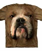 Goedkope all over print t-shirt met bulldog