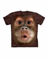 Goedkope all over print t-shirt met orang oetang