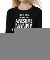 Goedkope awesome nanny oppass cadeau shirt zwart voor dames