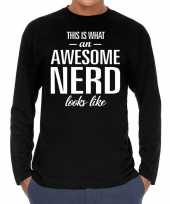 Goedkope awesome nerd cadeau shirt zwart voor heren