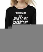 Goedkope awesome secretary secretaresse cadeau shirt zwart voor dames