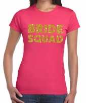 Goedkope bride squad goud fun t-shirt roze voor dames