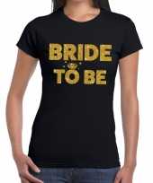 Goedkope bride to be goud fun t-shirt zwart voor dames