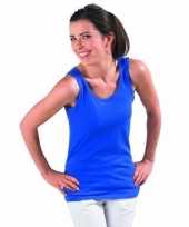 Goedkope dames mouwloos t-shirt blauw