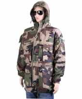 Goedkope dikke winterjas in camouflage print