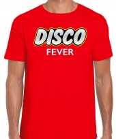Goedkope disco fever feest t-shirt rood voor heren