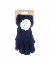 Goedkope donkerblauwe handschoenen gebreid teddy voor jongens meisjes kinderen