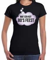 Goedkope feest-shirt 80s party t-shirt outfit zwart voor dames