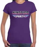 Goedkope feest-shirt ninties disco t-shirt paars voor dames