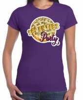 Goedkope feest-shirt seventies 70s party paars voor dames