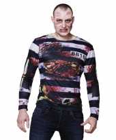 Goedkope fotorealistische zombie gevangene shirt