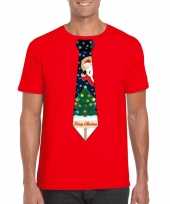 Goedkope fout kerst-shirt rood kerstboom stropdas voor heren