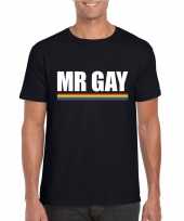 Goedkope gay pride homo shirt zwart mr gay heren