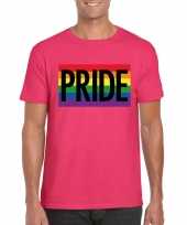 Goedkope gay pride regenboog shirt pride roze heren