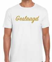 Goedkope geslaagd gouden letters fun t-shirt wit voor heren