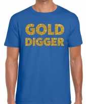 Goedkope gold digger fun t-shirt blauw voor heren