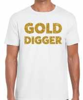 Goedkope gold digger fun t-shirt wit voor heren