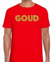 Goedkope goud fun t-shirt rood voor heren