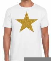 Goedkope gouden ster fun t-shirt wit voor heren
